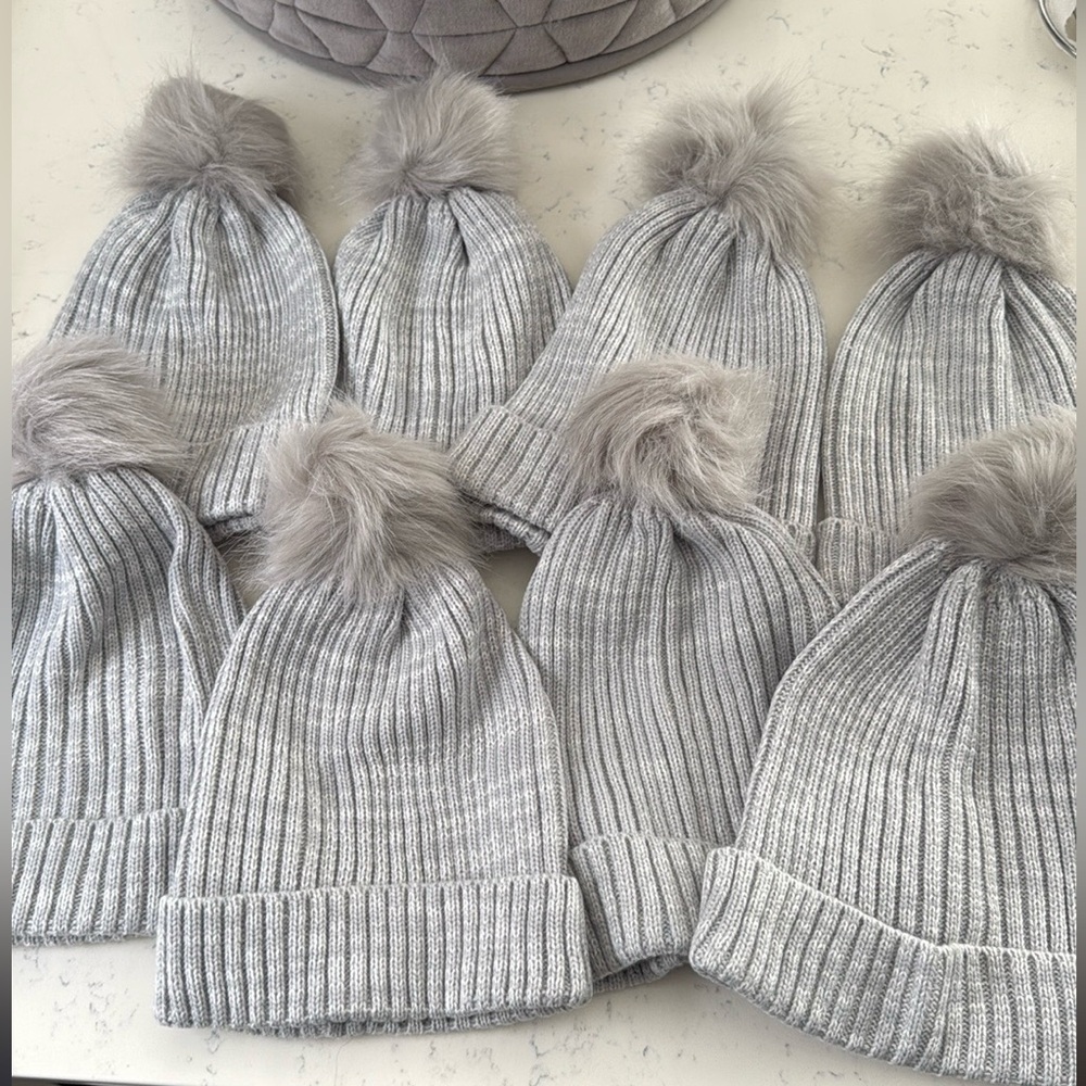 Hat Attack Hat Ribbed Design with Pom X 8